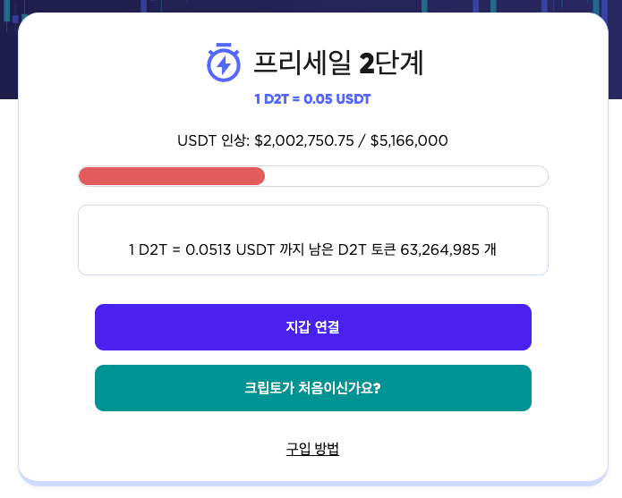 대시2트레이드 200만달러 사전판매